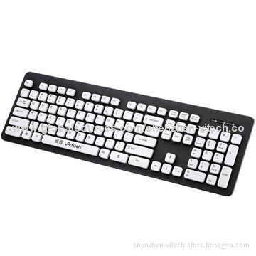 2.4GHz Wireless Washable Keyboard, 10m Working Distance, More than 5,000,000 Times Switch Lifespan